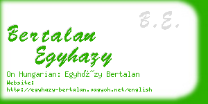 bertalan egyhazy business card